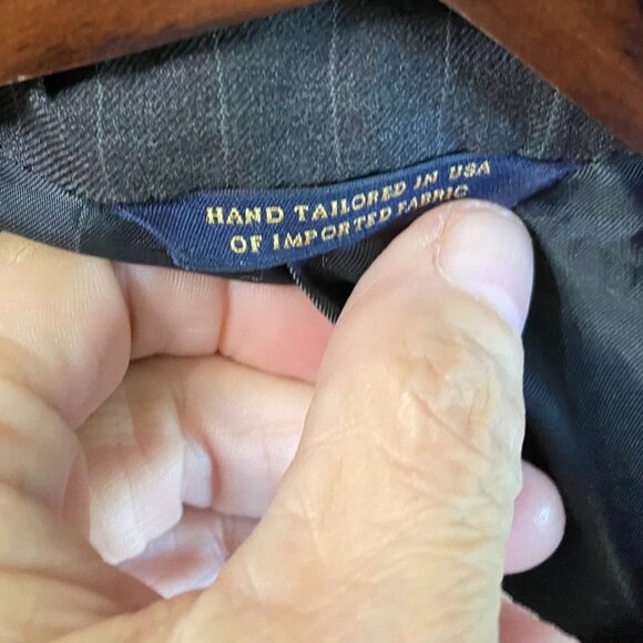 Brooks Brothers Mens Suit Jacket 48R Golden Fleece Hand-Tailored Pinstripe Gray - Picture 12 of 16